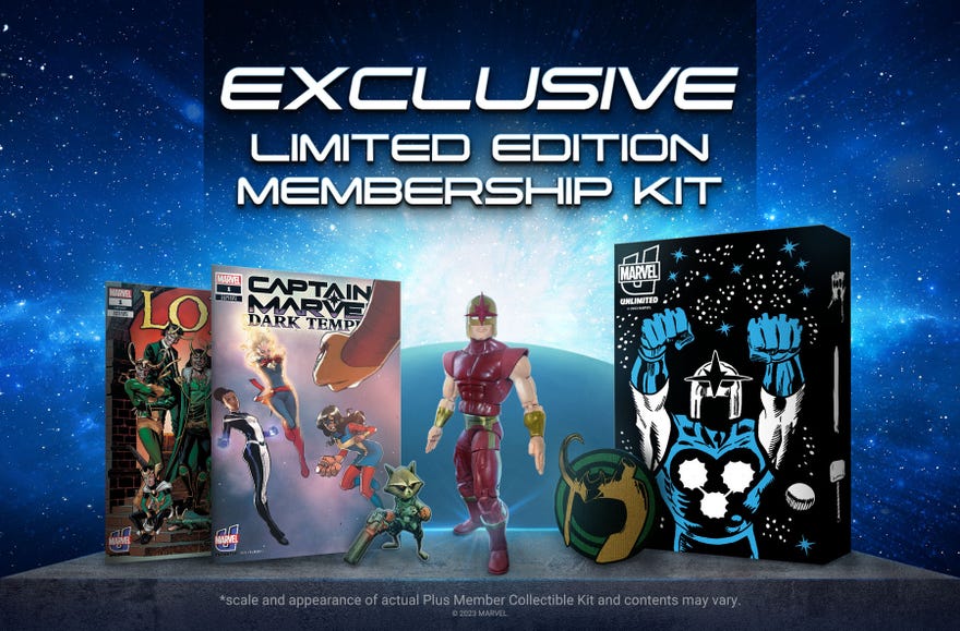 Promotional image for Marvel Unlimited membership kit