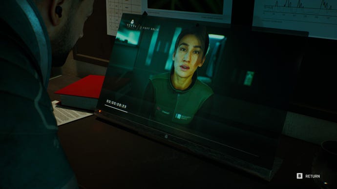 A video diary left on somebody's personal computer from Fort Solis, showing a woman talking passionately.