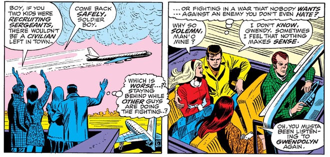 Spider-Man contemplates the Vietnam War