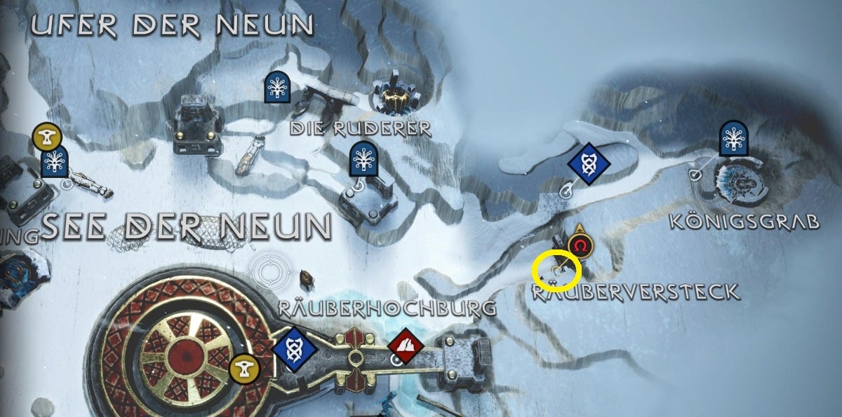 God of War Ragnarök See der Neun Alle Sammelobjekte (Legendäre Truhe, Wissen, Artefakte