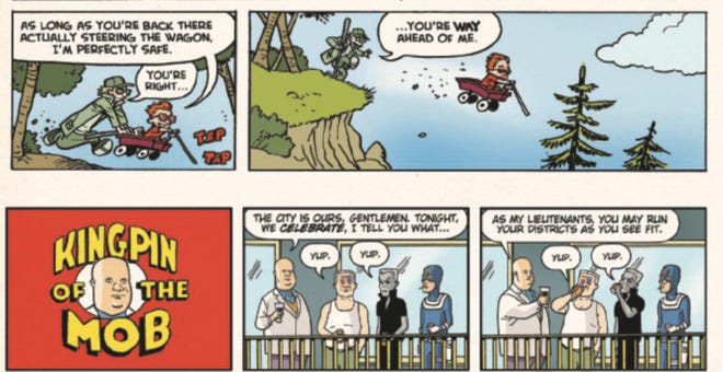 Daredevil parodies Calvin and Hobbes and King of the Hill