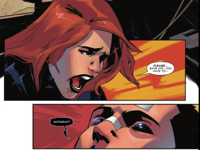 Hawkeye bonds with Natasha's Venom symbiote