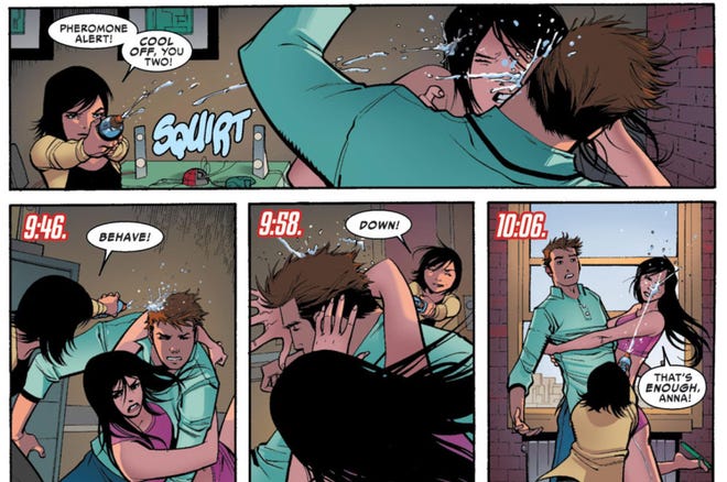 Spider-Man and Silk can't keep their hands off each other
