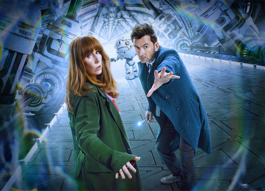 Promotional image featuring the Doctor and Donna on a spaceship