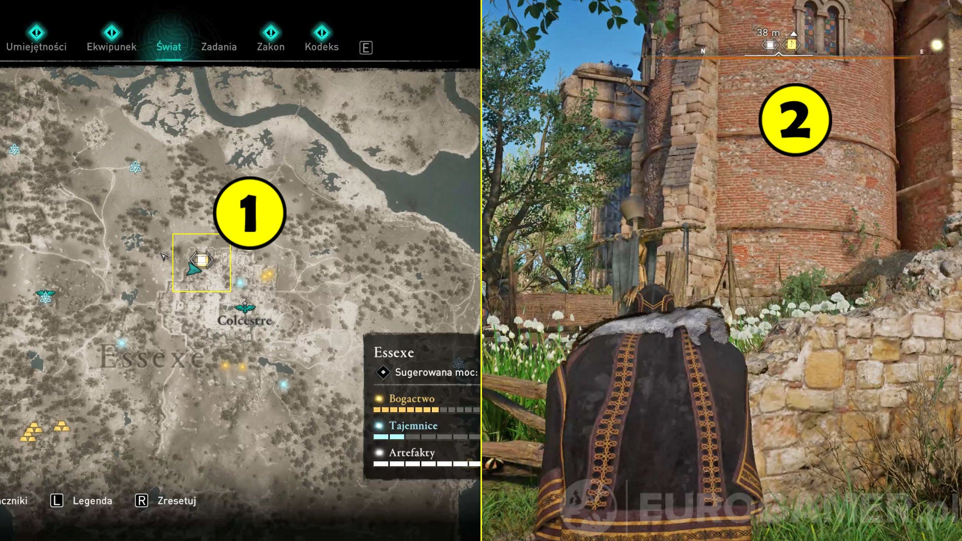 Assassin's Creed Valhalla mapa skarbów Essexe (Anglia) Eurogamer.pl