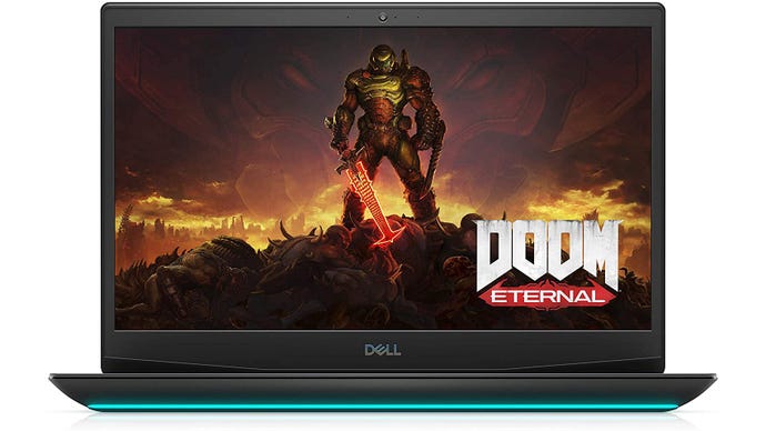 a photo of a gaming laptop, specifically the dell g5