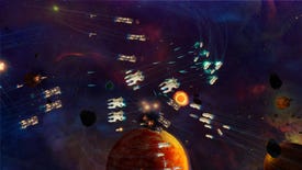 A fleet battle in Stellaris Nexus