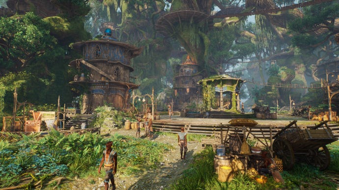 A village in the forests in Outcast: A New Beginning