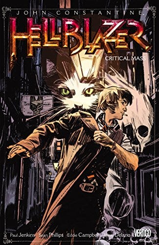 Illustrated cover of Hellblazer featuring John Constantine