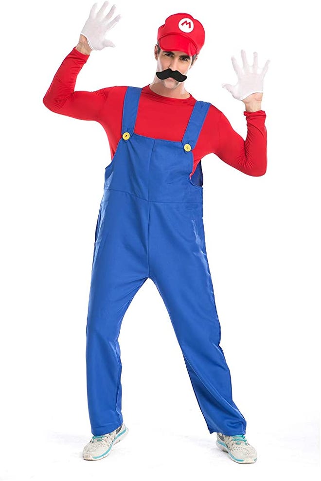 Man dressed up in Mario costume