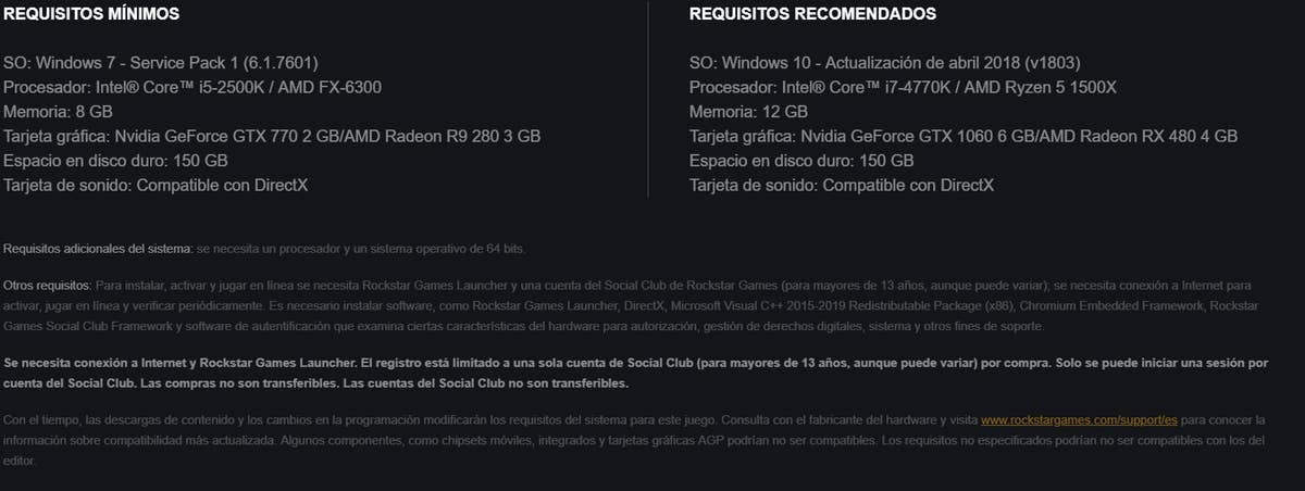 Desvelados los Requisitos Mínimos y Recomendados de Red Dead