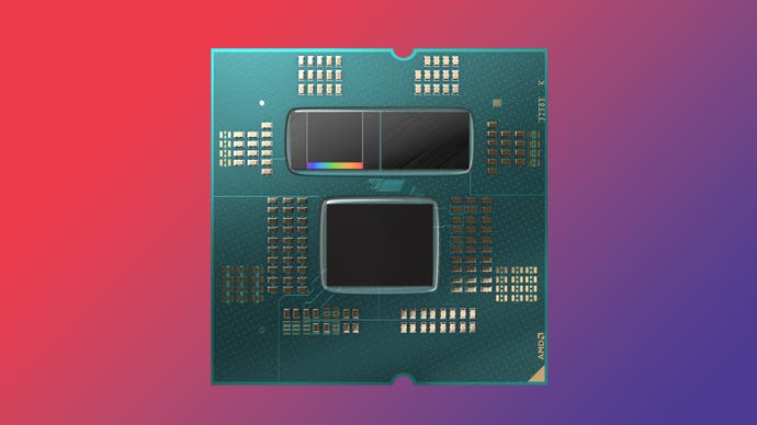 A render of an AMD Ryzen 7000X3D processor