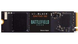 wd black sn750 se nvme pcie 4.0 ssd, pictured in a Battlefield 2042 special edition