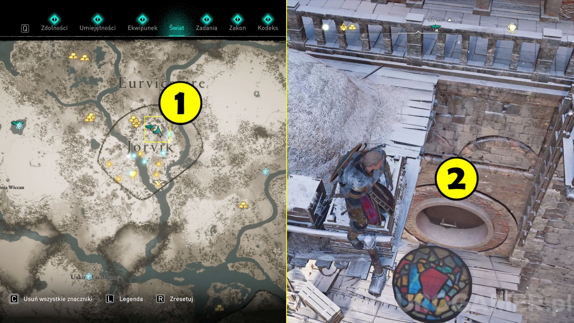 Assassin's Creed Valhalla mapa skarbów Jorvik (Anglia) Eurogamer.pl