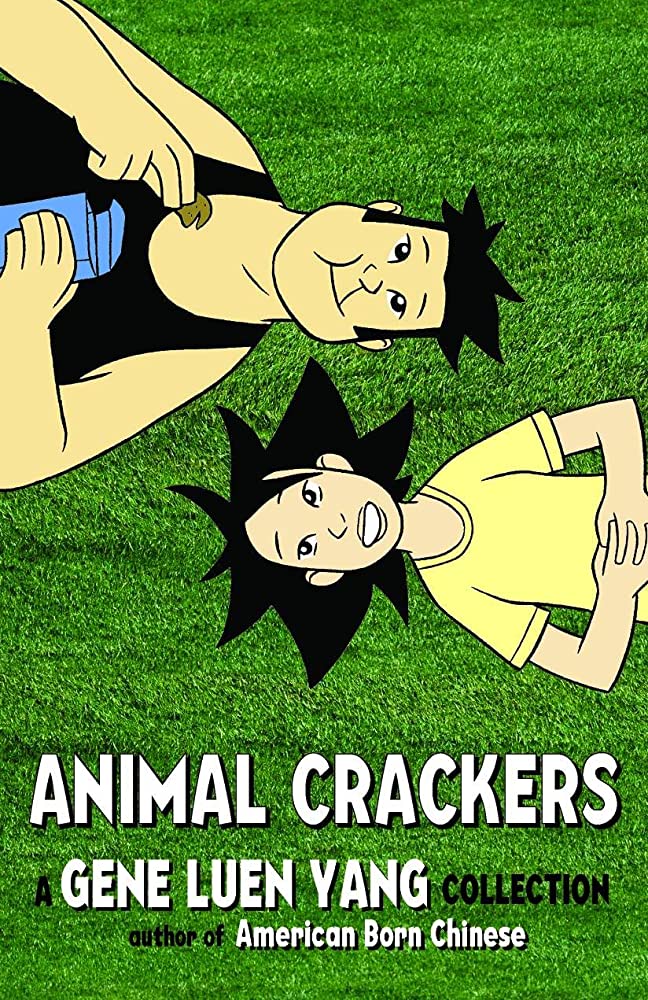 Cover of Animal Crackers featuring two characters laying down on green field