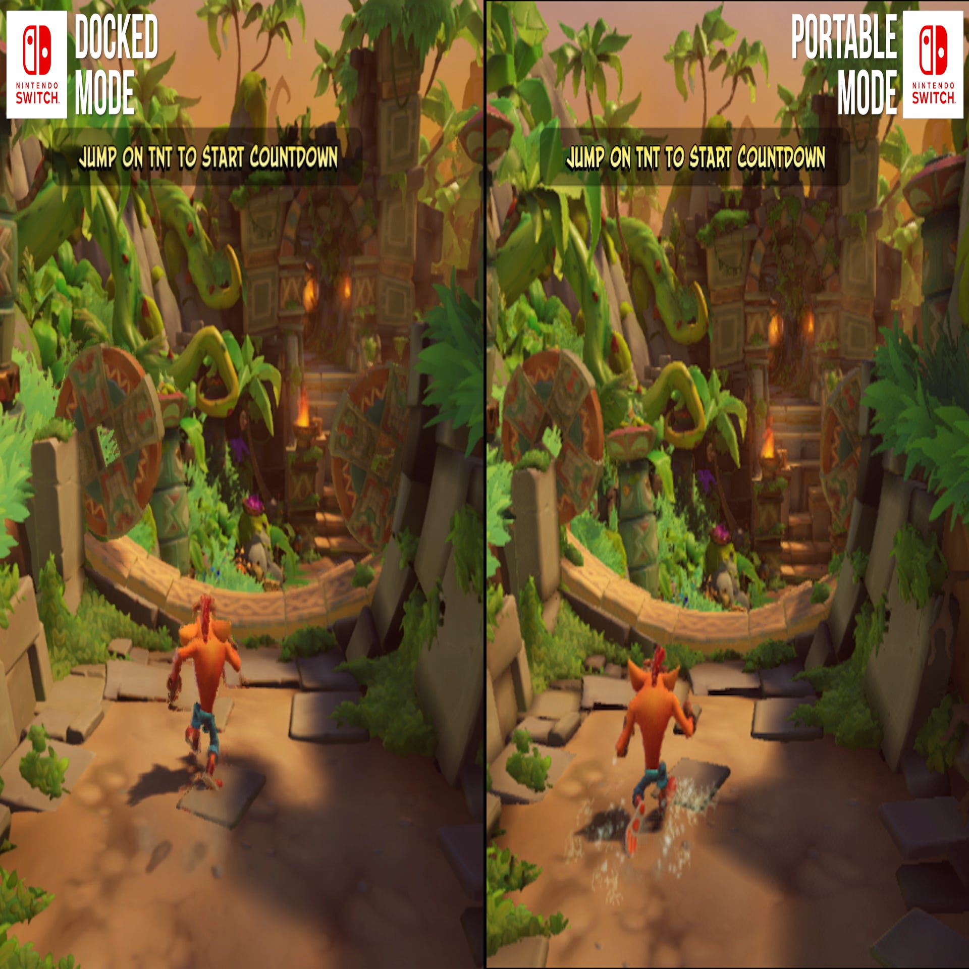 Crash Bandicoot 4 Nintendo Switch Screenshots, Comparison Between Portable  and TV Mode