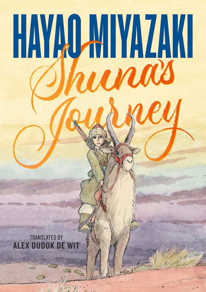 Illustrated cover of Shuna's Journey featuring a girl on a donkeylike creature