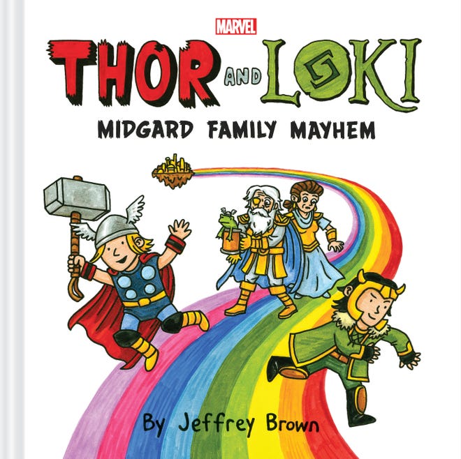 Illustrated cover of Thor and Loki Midgard Family Mayhem