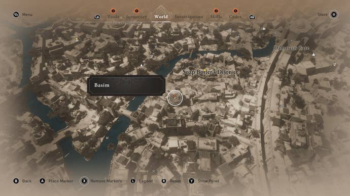 A map showing where to find an enigma treasure in Assassin's Creed Mirage