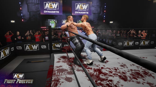 Jericho fights Orange Cassidy in a bloody ring