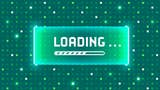 A pixelated loading bar, surrounded by a very green and blocky background. It's a little Matrixy.