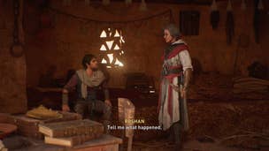 Basim speaks with Roshan in Assassin's Creed Mirage