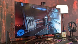 Halo Infinite running on an Asus ROG Swift PG42UQ OLED gaming monitor.