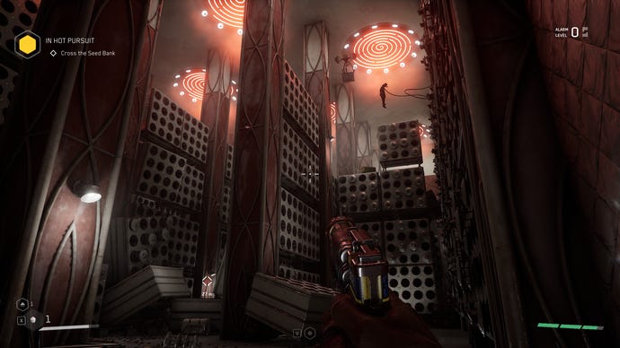 Entering the gargantuan seed bank in one of Atomic Heart's scientific research centres.