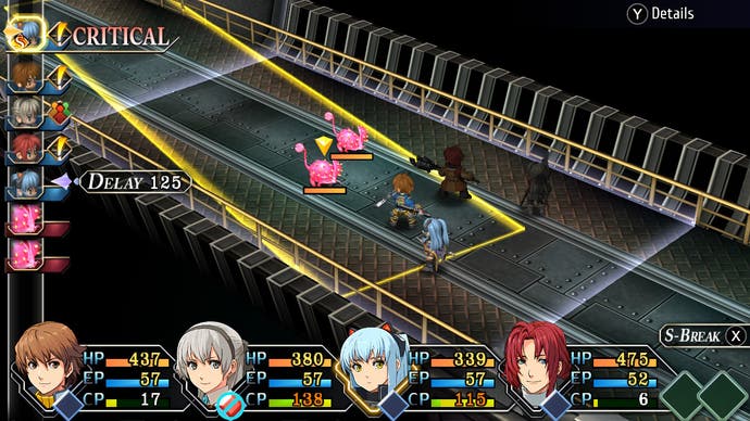 Legend of Heroes Trails From Zero revew - combat in action on a bride