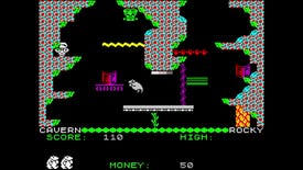A screenshot of a cave in spectrum game Auf Weidersehen Monty