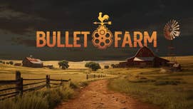 The BulletFarm game studio logo set above rolling American fields