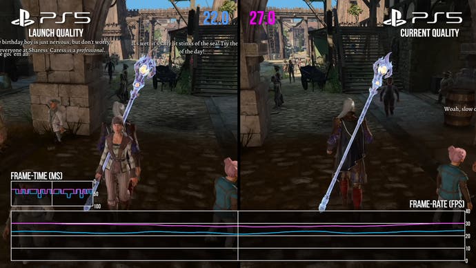 Baldur's Gate 3 PS5-Start im Vergleich zur aktuellen Patch-Leistung