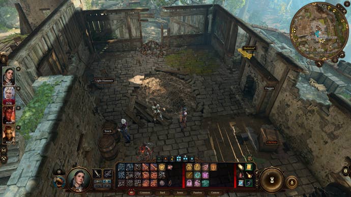 The player stand beside some cobwebs in the Blacksmith's house in Baldur's Gate 3