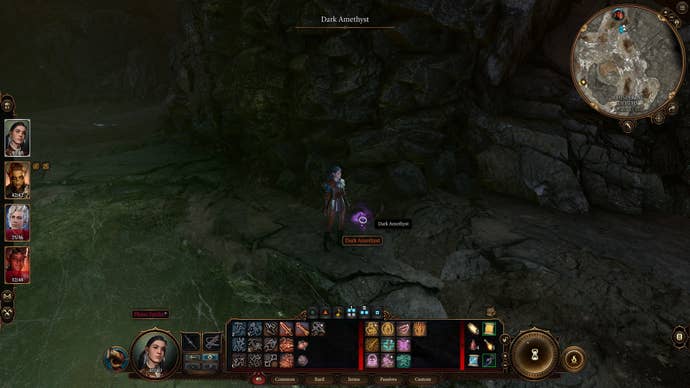 The player picks up a Dark Amethyst in Baldur's Gate 3