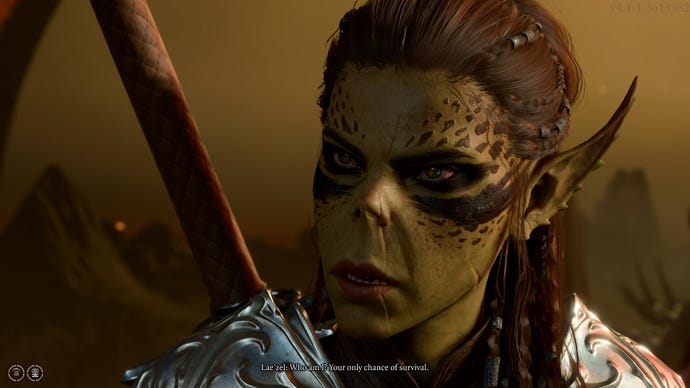 Lae'zel talks to the player in Baldur's Gate 3