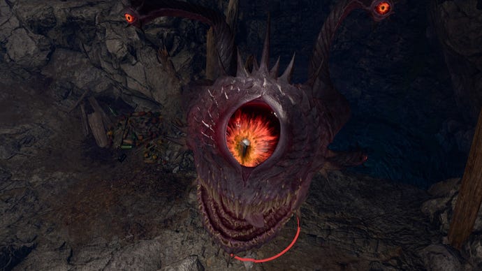 Baldur's Gate 3 image showing a Spectator, which looks like a large eyeball with tentacles.