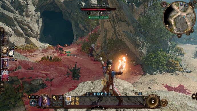 Baldur's Gate 3 screenshot showing: Shadowheart preparing a firebolt.