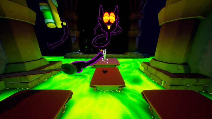 A chase sequence in Billie Bust Up, with Barnaby the ghost swinging at Billie with a large knife.
