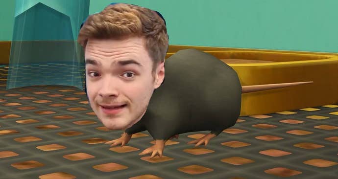 Chris Bratt from People Make Games as a rat in The Sims 4.