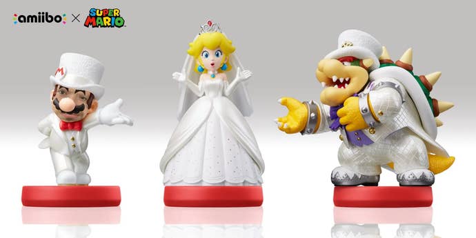 Chris Bratt at a mario wedding amiibo