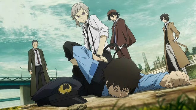 Bungo Stray Dogs characters fighting