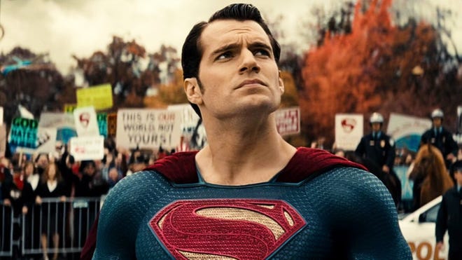 Henry Cavill as Superman in Batman v. Superman: Dawn of Justice