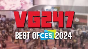 The VG247 logo and text that reads "Best of CES 2024" over a blurred photo of a crowd from the show floor.
