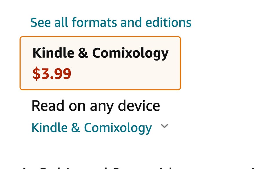 Comixology Kindle Pricing