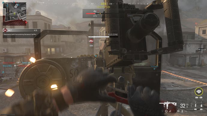 Call of Duty Modern Warfare 3 screenshot of the player building a turret in War Mode