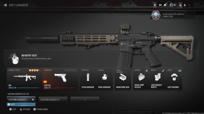 Call of Duty Modern Warfare 3 screenshot of the gunsmith page