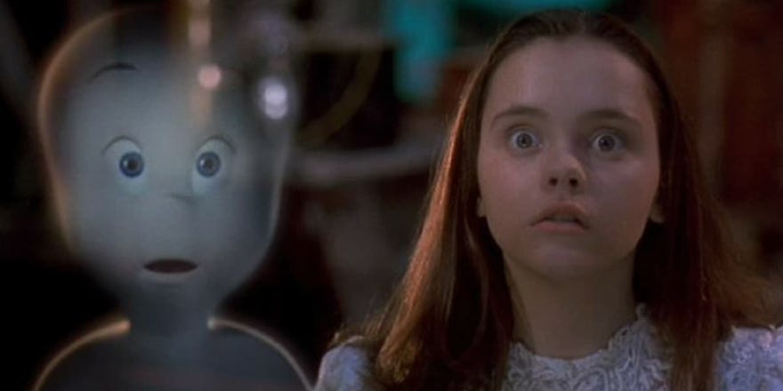 Caspar and Christina Ricci spooked in the 1995 film