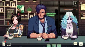 A cat girl, werewolf and a banshee chat in a cafe in Coffee Talk Episode 2: Hibiscus &amp;amp; Butterfly