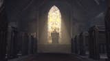 《暗黑破坏神4》的电影截图，拍摄于教堂内，牧师站在讲坛上。事情不会有好结果的。