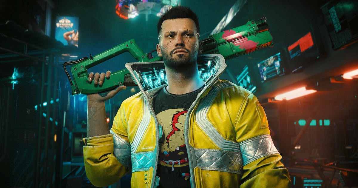 a cyberpunk 2077 assassin wearing a jacket, weapon